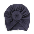 Nishine Baby Turban Hat with Bow Children Hats Cotton Blend Newborn Beanie Top Knot Caps Kids Headwear Photo Props Shower Gift AExp