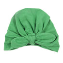Nishine Baby Turban Hat with Bow Children Hats Cotton Blend Newborn Beanie Top Knot Caps Kids Headwear Photo Props Shower Gift AExp