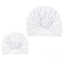 Nishine Baby Turban Hat with Bow Children Hats Cotton Blend Newborn Beanie Top Knot Caps Kids Headwear Photo Props Shower Gift AExp