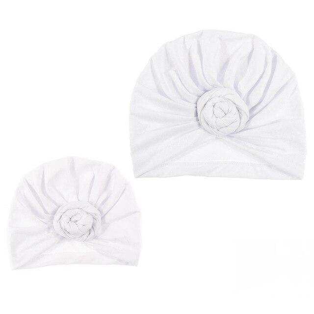 Nishine Baby Turban Hat with Bow Children Hats Cotton Blend Newborn Beanie Top Knot Caps Kids Headwear Photo Props Shower Gift AExp