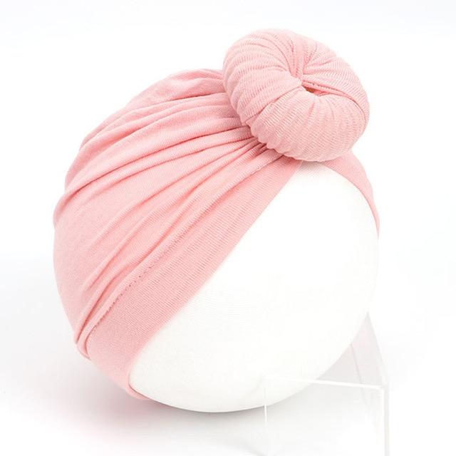 Nishine Baby Turban Hat with Bow Children Hats Cotton Blend Newborn Beanie Top Knot Caps Kids Headwear Photo Props Shower Gift AExp
