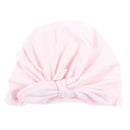 Nishine Baby Turban Hat with Bow Children Hats Cotton Blend Newborn Beanie Top Knot Caps Kids Headwear Photo Props Shower Gift AExp