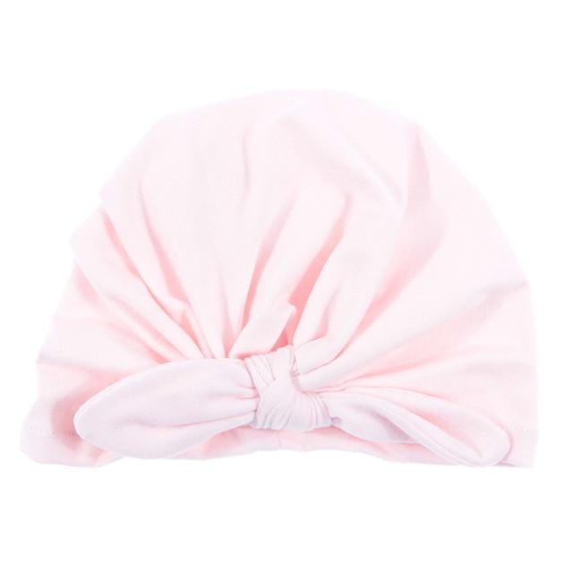 Nishine Baby Turban Hat with Bow Children Hats Cotton Blend Newborn Beanie Top Knot Caps Kids Headwear Photo Props Shower Gift AExp