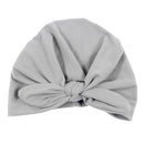 Nishine Baby Turban Hat with Bow Children Hats Cotton Blend Newborn Beanie Top Knot Caps Kids Headwear Photo Props Shower Gift AExp