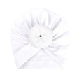 Nishine Baby Turban Hat with Bow Children Hats Cotton Blend Newborn Beanie Top Knot Caps Kids Headwear Photo Props Shower Gift AExp
