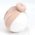 Nishine Baby Turban Hat with Bow Children Hats Cotton Blend Newborn Beanie Top Knot Caps Kids Headwear Photo Props Shower Gift AExp