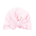 Nishine Baby Turban Hat with Bow Children Hats Cotton Blend Newborn Beanie Top Knot Caps Kids Headwear Photo Props Shower Gift AExp