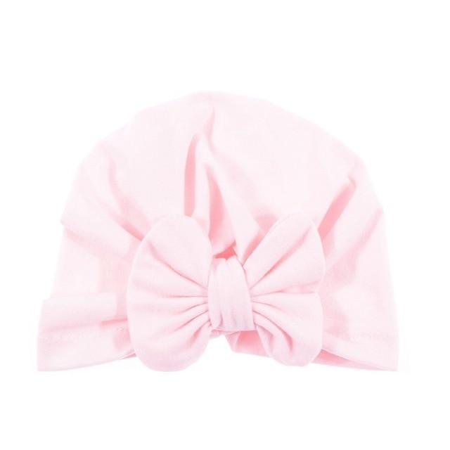 Nishine Baby Turban Hat with Bow Children Hats Cotton Blend Newborn Beanie Top Knot Caps Kids Headwear Photo Props Shower Gift AExp