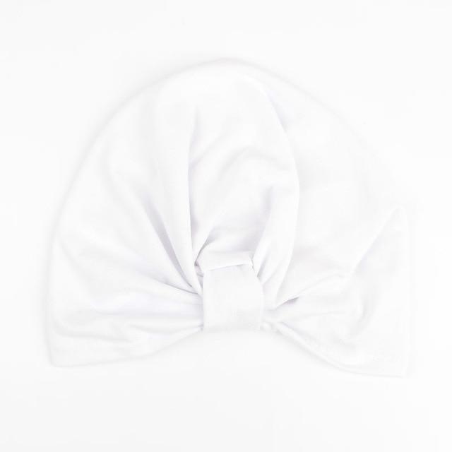 Nishine Baby Turban Hat with Bow Children Hats Cotton Blend Newborn Beanie Top Knot Caps Kids Headwear Photo Props Shower Gift AExp