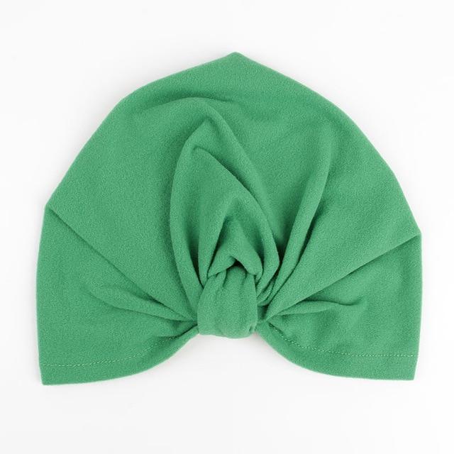 Nishine Baby Turban Hat with Bow Children Hats Cotton Blend Newborn Beanie Top Knot Caps Kids Headwear Photo Props Shower Gift AExp