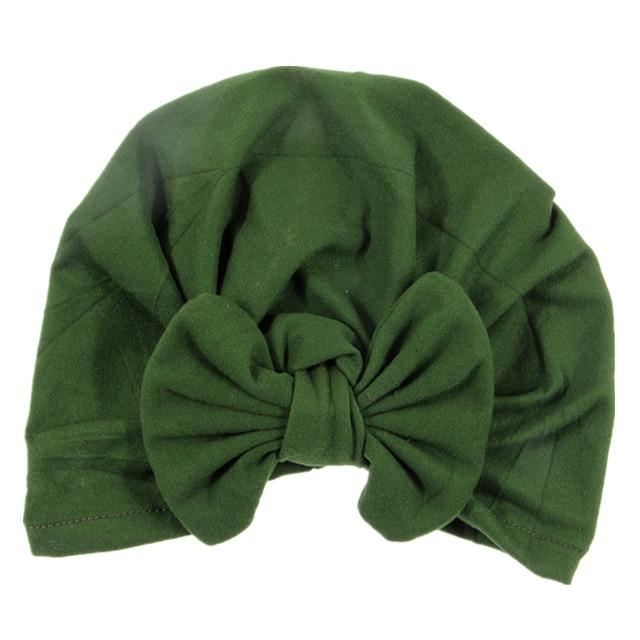 Nishine Baby Turban Hat with Bow Children Hats Cotton Blend Newborn Beanie Top Knot Caps Kids Headwear Photo Props Shower Gift AExp