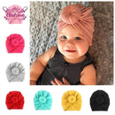 Nishine Baby Turban Hat with Bow Children Hats Cotton Blend Newborn Beanie Top Knot Caps Kids Headwear Photo Props Shower Gift AExp