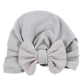 Nishine Baby Turban Hat with Bow Children Hats Cotton Blend Newborn Beanie Top Knot Caps Kids Headwear Photo Props Shower Gift AExp
