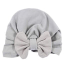 Nishine Baby Turban Hat with Bow Children Hats Cotton Blend Newborn Beanie Top Knot Caps Kids Headwear Photo Props Shower Gift AExp