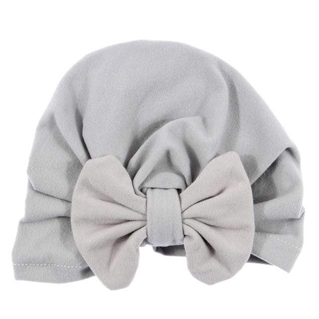 Nishine Baby Turban Hat with Bow Children Hats Cotton Blend Newborn Beanie Top Knot Caps Kids Headwear Photo Props Shower Gift AExp