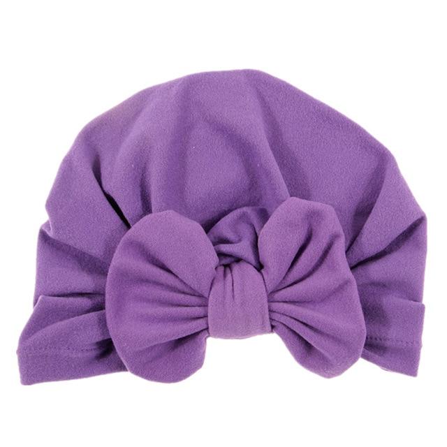 Nishine Baby Turban Hat with Bow Children Hats Cotton Blend Newborn Beanie Top Knot Caps Kids Headwear Photo Props Shower Gift JadeMoghul Inc. 