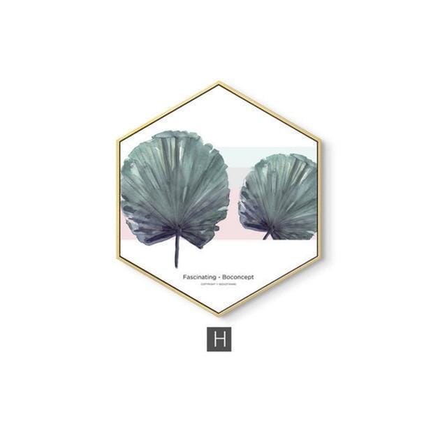 Nordic Hexagon Green Plant Canvas Painting HD Cactus Pineapple Wall Pictures For Living Room Fashion Home Decor Poster Wall Art JadeMoghul Inc. 