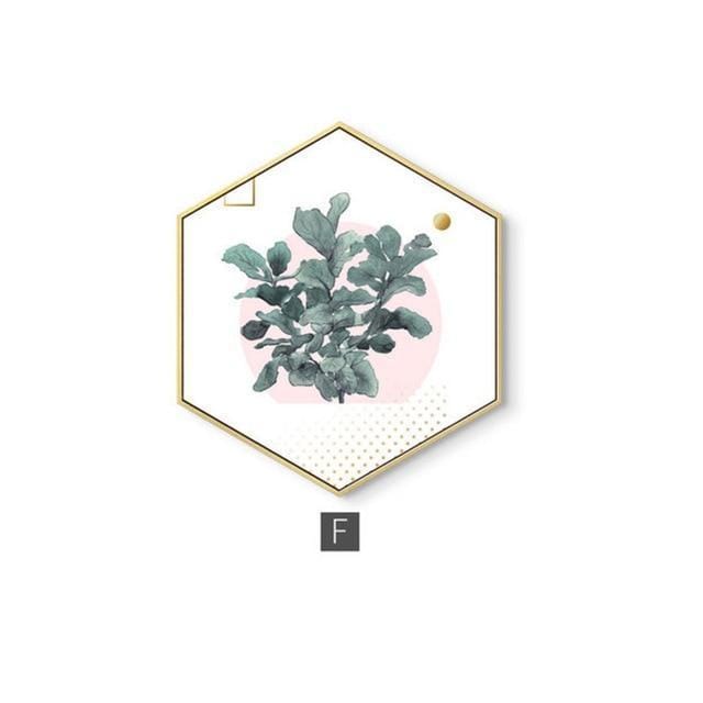 Nordic Hexagon Green Plant Canvas Painting HD Cactus Pineapple Wall Pictures For Living Room Fashion Home Decor Poster Wall Art JadeMoghul Inc. 
