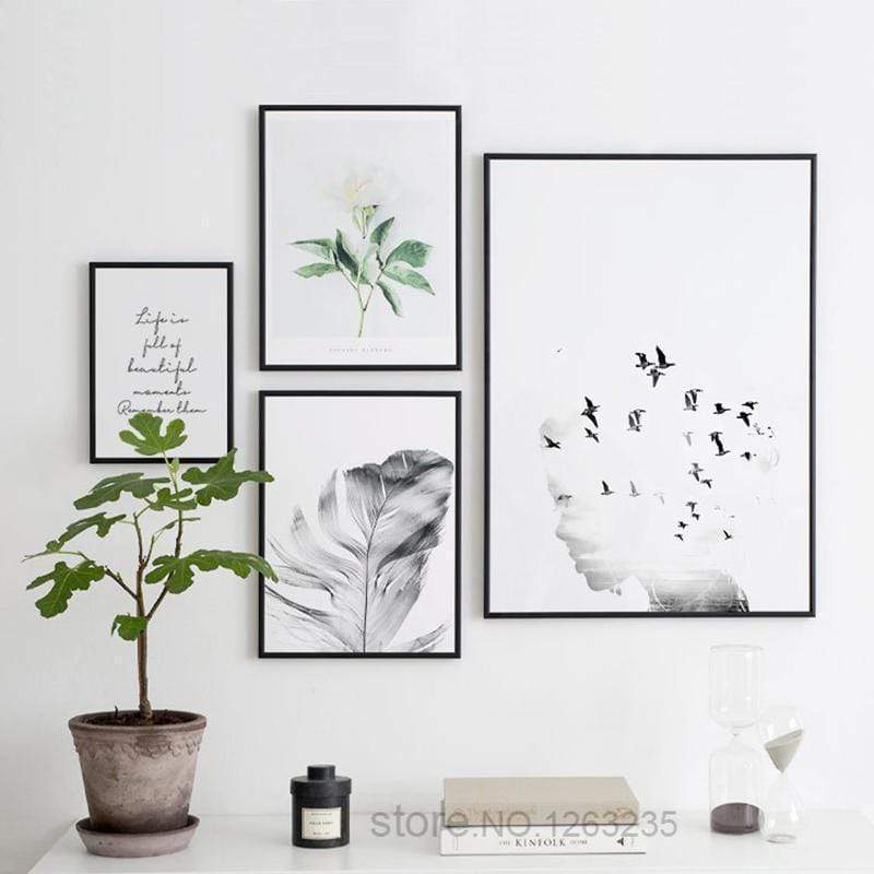 Nordic Poster Pink Flower Picture Posters And Prints Wall Pictures For Living Room Wall Art Canvas Painting Quadro Unframed JadeMoghul Inc. 