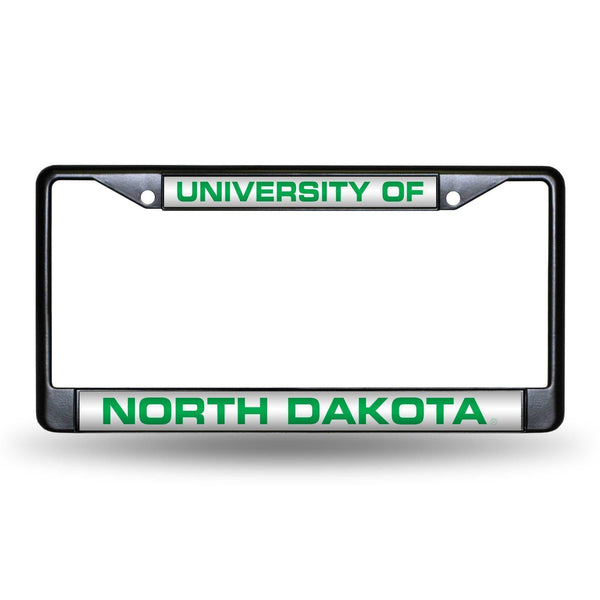 Black License Plate Frame North Dakota Black Laser Chrome Frame