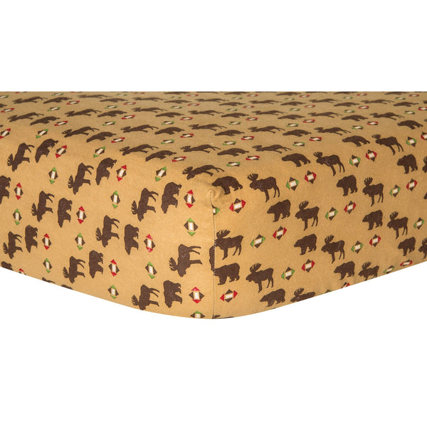 Northwoods Animals Deluxe Flannel Fitted Crib Sheet-WHIM-U-JadeMoghul Inc.
