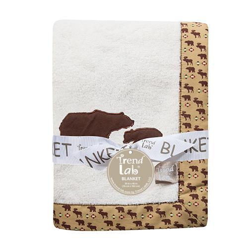 Northwoods Bear Framed Coral Fleece Baby Blanket-NORTH-JadeMoghul Inc.