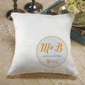 "Notable" Personalized Ring Pillow with Circle Floral Monogram Berry (Pack of 1)-Wedding Ceremony Accessories-Harvest Gold-JadeMoghul Inc.