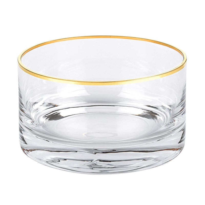 Novelty & Decorative Gifts Decorative Glass Bowls - Manhattan Bowl Dazzling Gold Rim  5.5" Badash