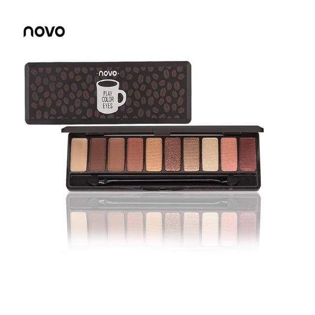 NOVO Fashion eyeshadow palette 10Colors Matte EyeShadow naked palette Glitter eye shadow MakeUp Nude MakeUp set Korea Cosmetics AExp