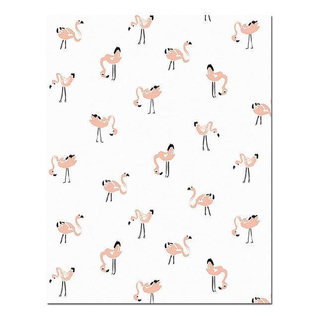 Nursery Girl Bedroom Decoration Flamingo Feather Wall Art Canvas Poster and Print Cartoon Painting Wall Pictures for Living Room-13x18cm No Frame-Picture 6-JadeMoghul Inc.