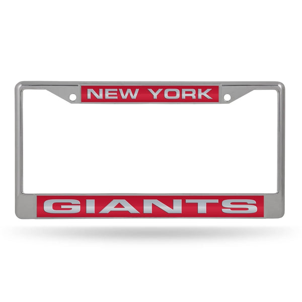 Mustang License Plate Frame NY Giants Laser Chrome Frame