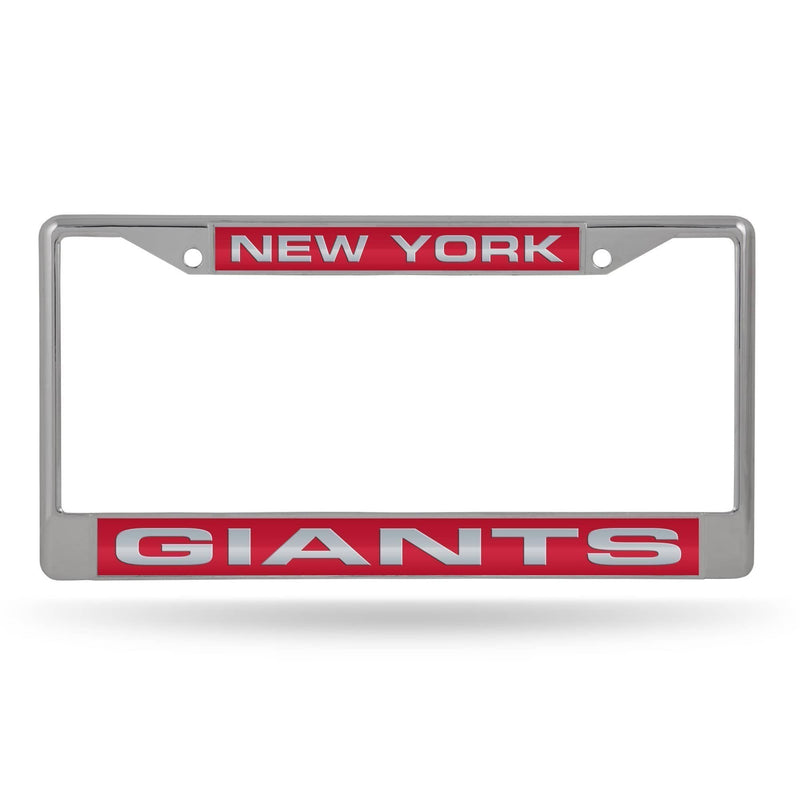 Mustang License Plate Frame NY Giants Laser Chrome Frame