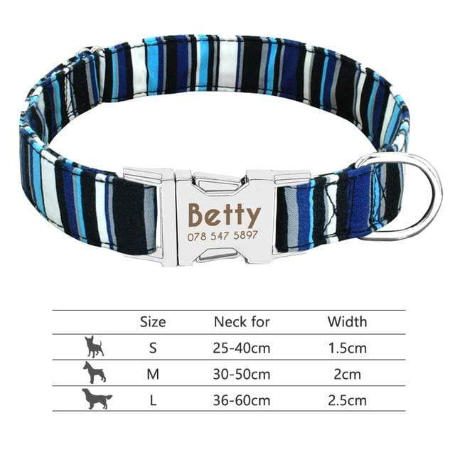 Nylon Dog Collar Personalized Pet Collar Engraved ID Tag Nameplate Reflective for Small Medium Large Dogs Pitbull Pug AExp