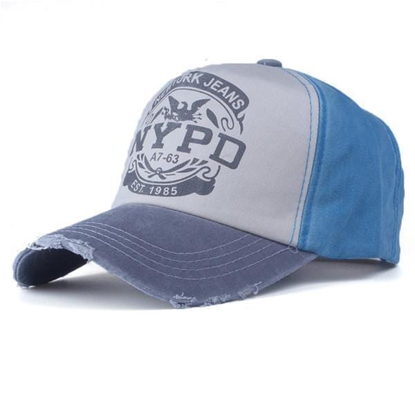 NYPD Casual Cap / Unisex Baseball Cap-gray and blue-56to61cm-JadeMoghul Inc.