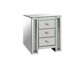 Nysa End Table, Mirrored-Side Tables and End Tables-Mirrored-Mirror MDF Crystals-JadeMoghul Inc.