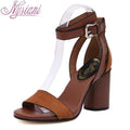 Nysiani 2018 Woman Summer Shoes With Heel Cover Heel Buckle Strap Women Shoes High Heel Sandals Brand Designer Casual Shoes AExp