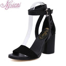 Nysiani 2018 Woman Summer Shoes With Heel Cover Heel Buckle Strap Women Shoes High Heel Sandals Brand Designer Casual Shoes-black-6-JadeMoghul Inc.