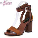 Nysiani 2018 Woman Summer Shoes With Heel Cover Heel Buckle Strap Women Shoes High Heel Sandals Brand Designer Casual Shoes-black-6-JadeMoghul Inc.