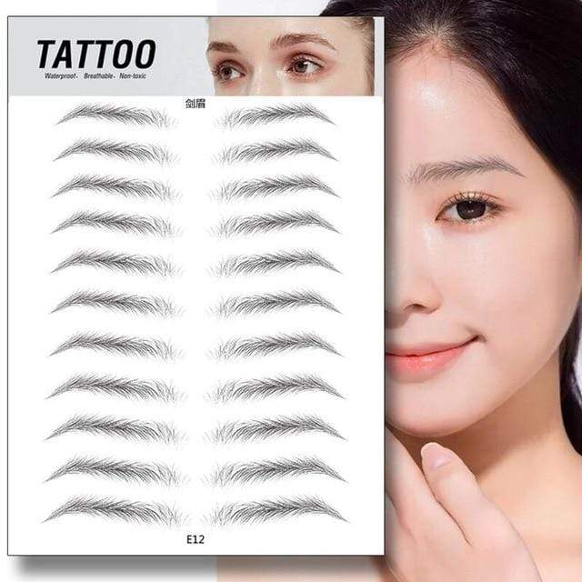 O.TWO.O 4D Hair Like Eyebrows Makeup Waterproof Eyebrow Tattoo Sticker Long Lasting Natural Fake Eyebrow Stickers Cosmetics AExp