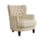 Odelia Contemporary Accent Chair, Ivory Finish-Armchairs and Accent Chairs-Ivory-Polyster Solid Wood-JadeMoghul Inc.