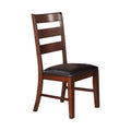 Office Chairs Solid Wood Side Chairs With Ladder Back Set Of 2 Brown Benzara