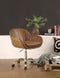 Office Chairs Tufted Leatherette Swivel Office Chair with Adjustable Height, Brown and Silver Benzara