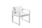 Upholstered Aluminum Cushioned Chair with Rattan, White