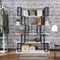 Office White Bookshelf - 47" X 13" X 65" White & Black Wood Bookshelf HomeRoots