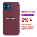 Official Original Silicone Case For iPhone 12 Mini SE 2020 XR X XS 7 8 6 6s Plus Cases Logo For iPhone 11 12 Pro MAX Full Cover AExp