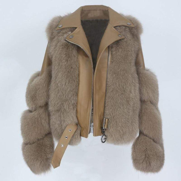 OFTBUY 2020 Real Fur Coat Vest Winter Jacket Women Natural Fox Fur Genuine Leather Outerwear Detachable Streetwear Locomotive JadeMoghul Inc. 