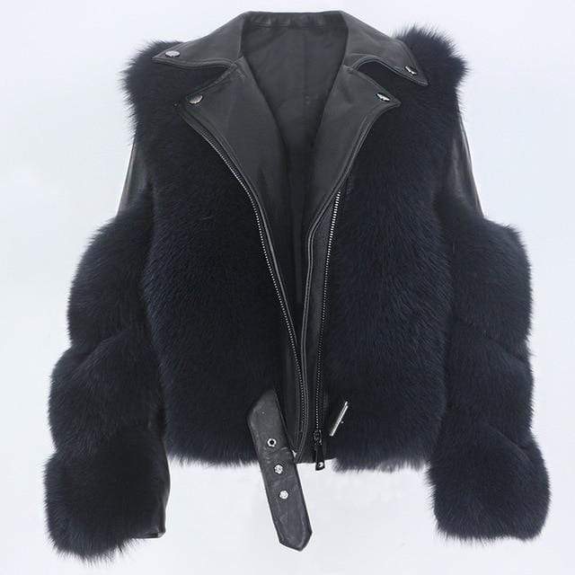 OFTBUY 2020 Real Fur Coat Vest Winter Jacket Women Natural Fox Fur Genuine Leather Outerwear Detachable Streetwear Locomotive JadeMoghul Inc. 