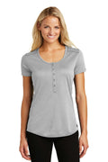 OGIO Ladies Orbit Henley. LOG134-Polos/knits-Rogue Grey/ White-XS-JadeMoghul Inc.