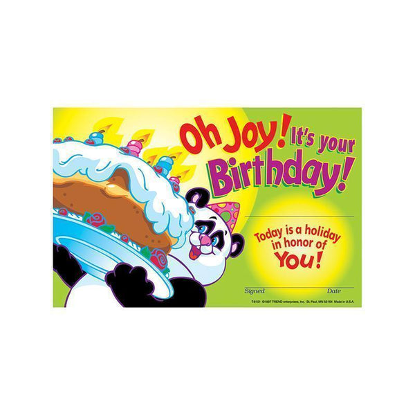 OH JOY ITS YOUR BIRTHDAY 30/PK 5X8-Learning Materials-JadeMoghul Inc.