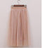 OHRYIYIE Tulle Skirts Women 2017 Summer Casual High Waist Long Skirt Elastic Waist Sun Fluffy Tutu Skirt Jupe Longue Femme S1003-Khaki-One Size-JadeMoghul Inc.